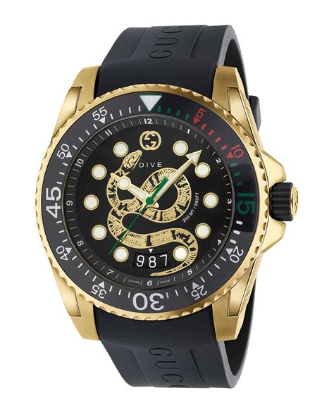 gucci dive gold plated pvd men& 39|Gucci Dive watch, 40mm in steel .